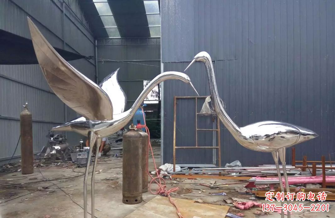 郴州不锈钢仙鹤雕塑传承中国文化