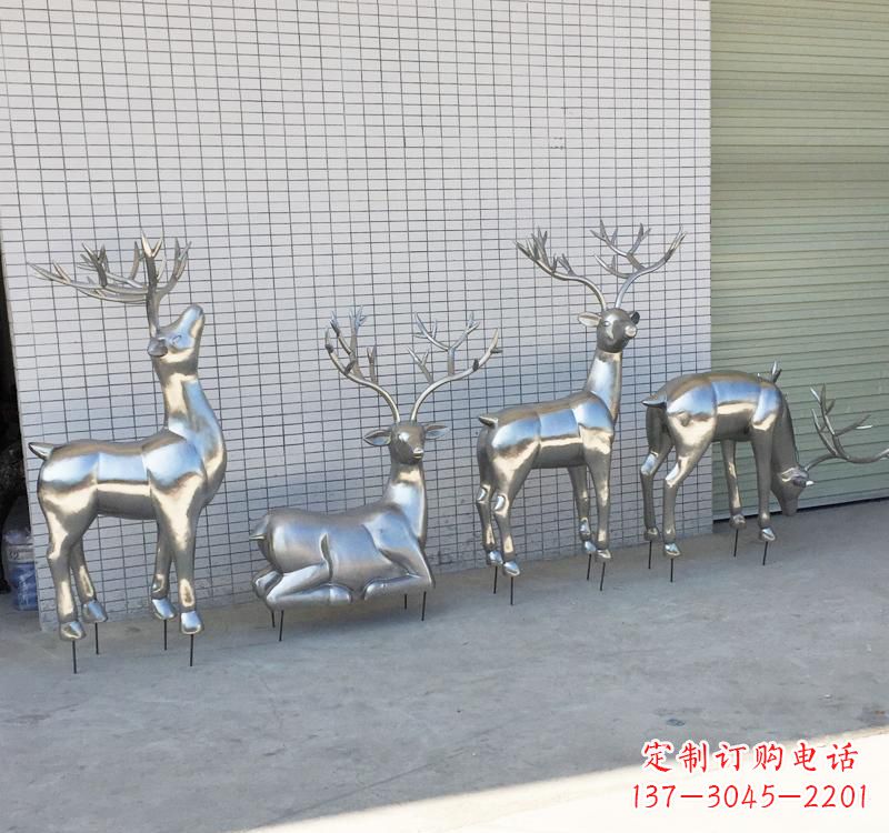 郴州不锈钢梅花鹿雕塑传承美丽的自然