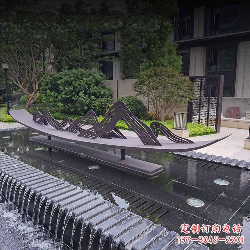郴州精美的不锈钢小船假山