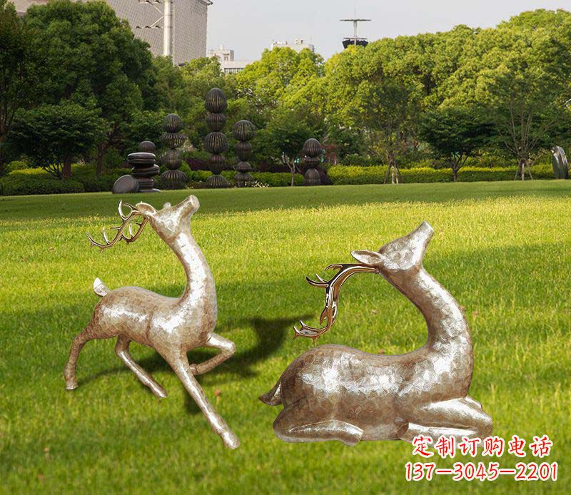 郴州不锈钢麋鹿雕塑彰显艺术精美