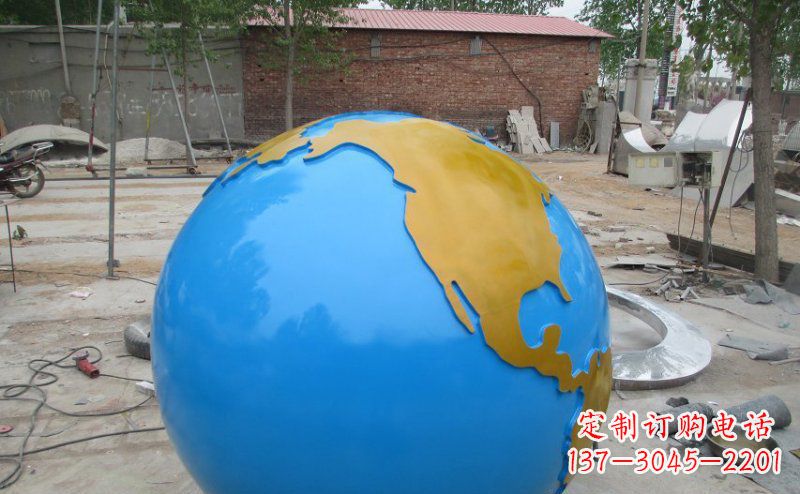 郴州不锈钢校园地球雕塑象征着全球友好
