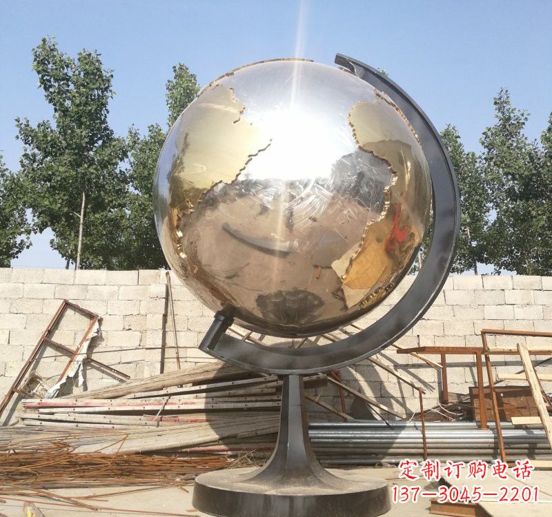 郴州不锈钢校园地球仪雕塑校园精神体现