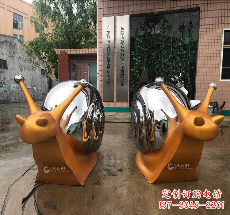 郴州不锈钢蜗牛雕塑——精致美观的园林装饰