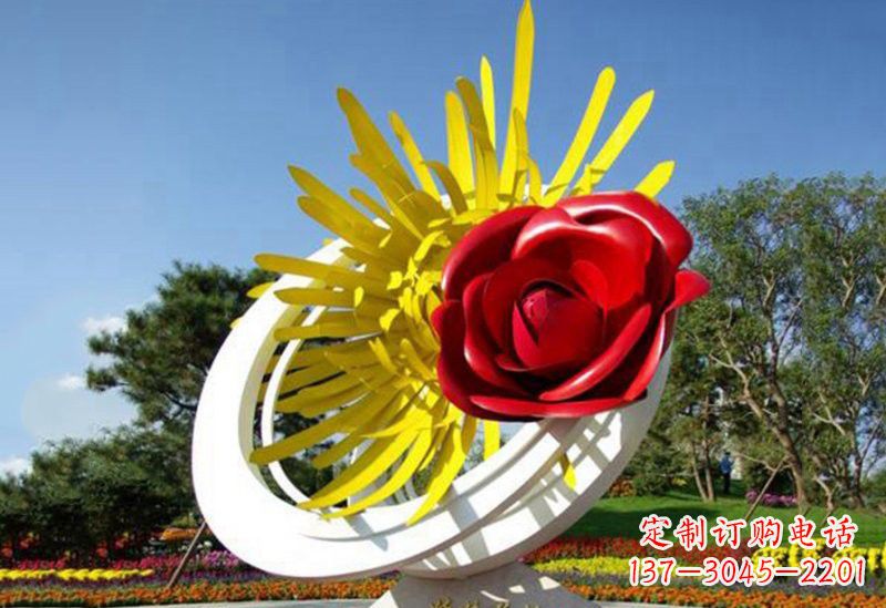 郴州不锈钢玫瑰花雕塑——给城市景观带来美丽