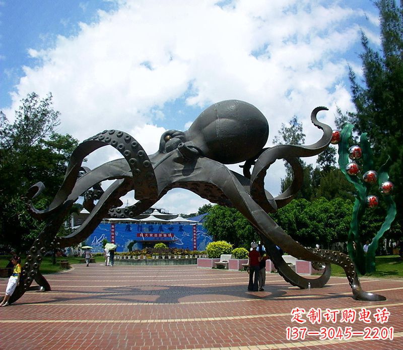 郴州不锈钢章鱼雕塑精美艺术品