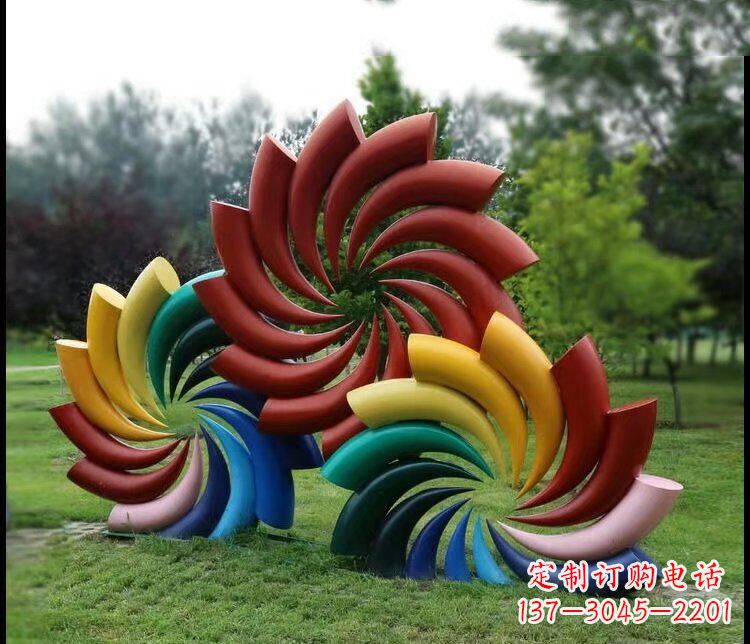 郴州彩色不锈钢风车雕塑
