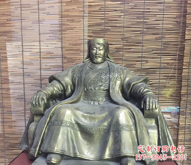 郴州成吉思汗古代名人铜雕