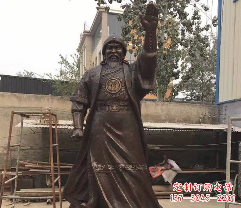 郴州传承民族英雄——成吉思汗铜雕