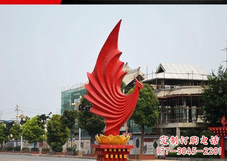 郴州城市的至高象征——不锈钢凤凰雕塑