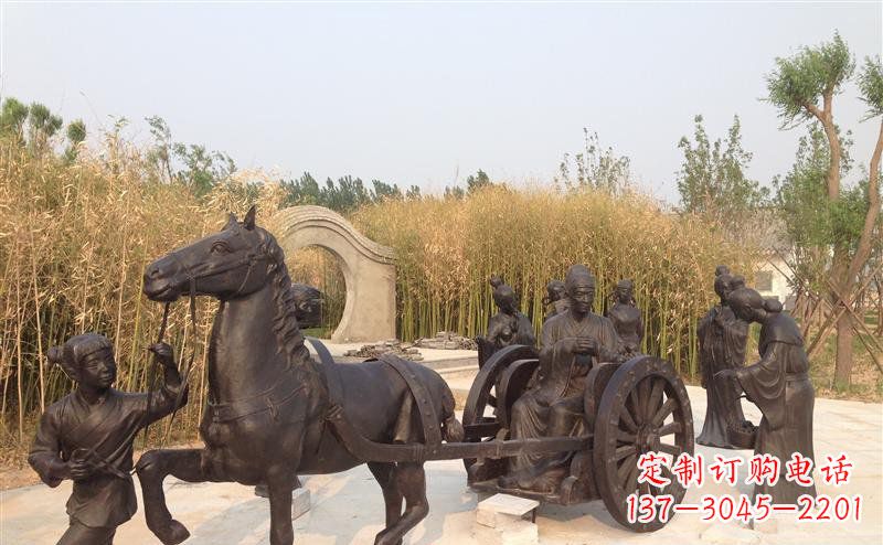 郴州城市公园坐马车景观铜雕