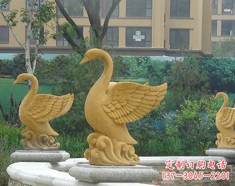 郴州天鹅雕塑美丽的园林装饰