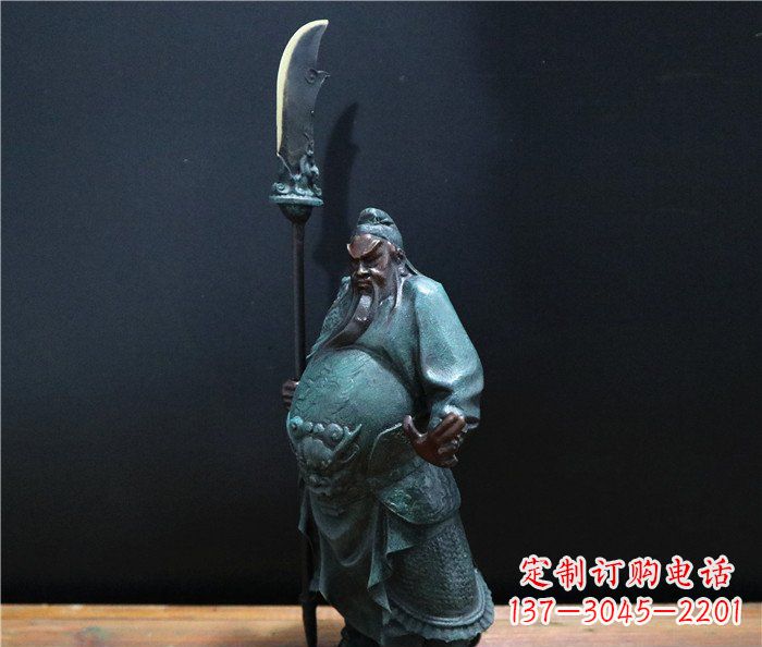 郴州玻璃钢仿铜关公雕塑