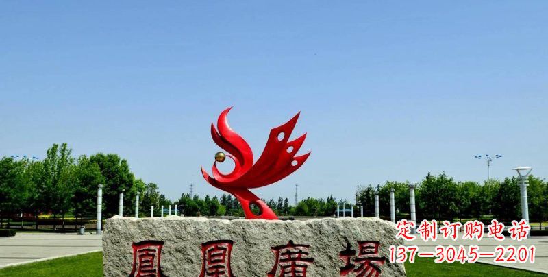 郴州不锈钢凤凰雕塑奔放优雅的艺术之作