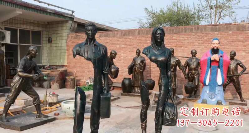 郴州抽象男人女人铜雕
