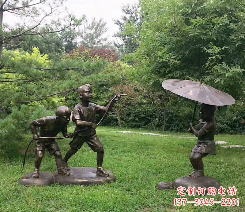 郴州纪念儿童的美好时光——铜雕塑