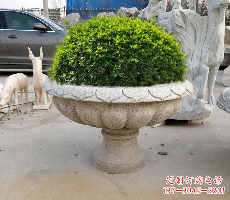 郴州优雅大理石花盆雕塑