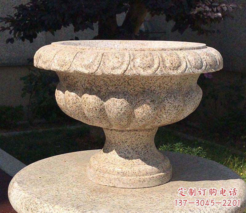 郴州大理石花钵公园花盆石雕