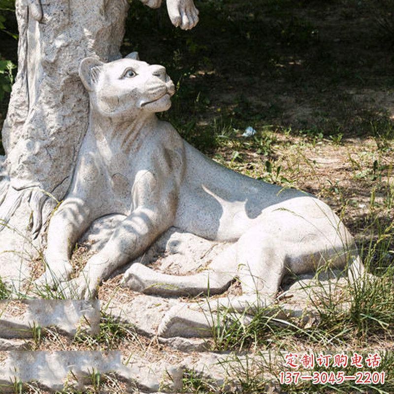 郴州风采灵动的大理石金钱豹雕塑