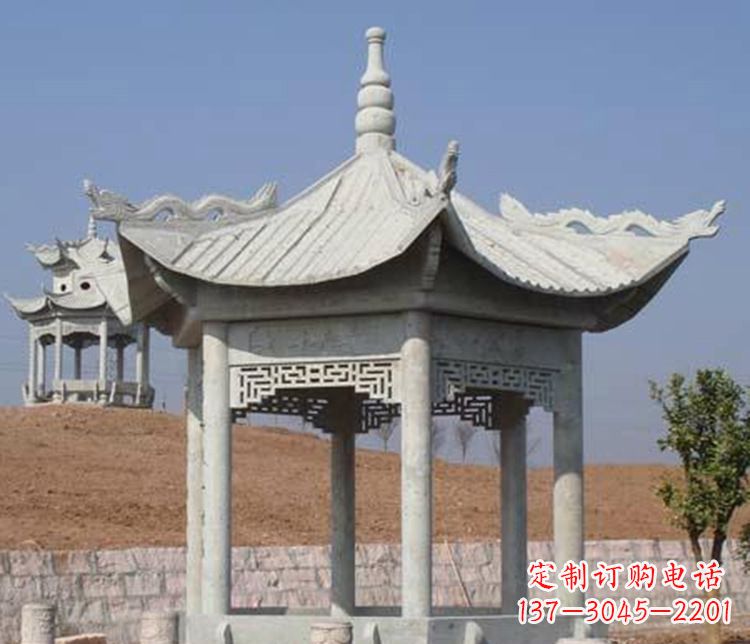 郴州精美大理石六角凉亭石雕