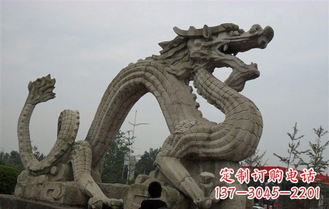 郴州大理石龙雕塑,象征着力量与尊贵