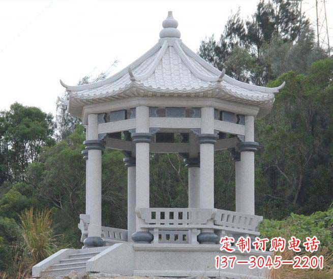 郴州大理石六角石雕凉亭营造舒适环境的完美体现