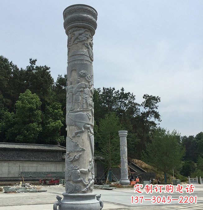 郴州大理石龙柱雕塑
