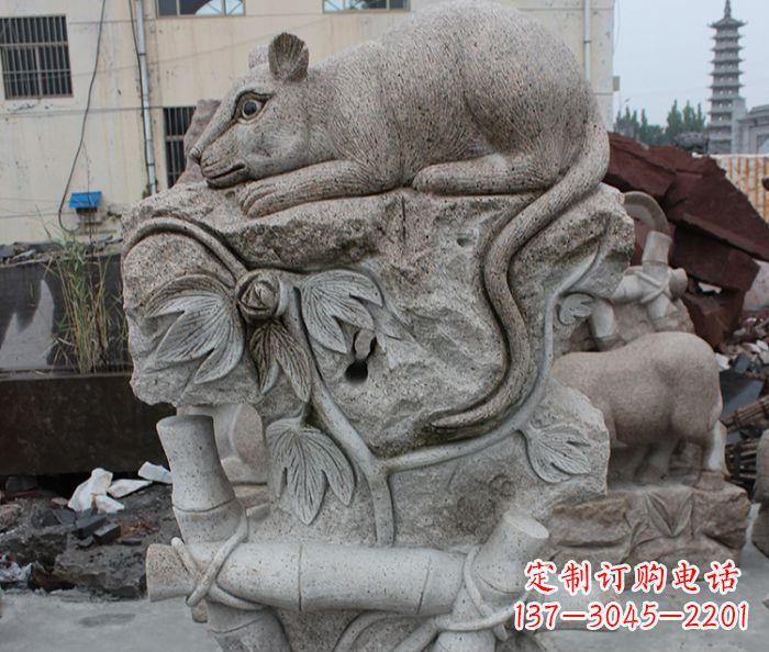 郴州大理石生肖鼠石雕
