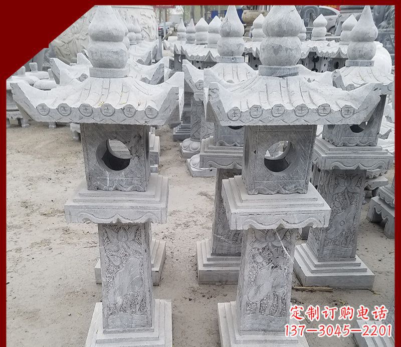 郴州精美大理石石灯笼雕塑