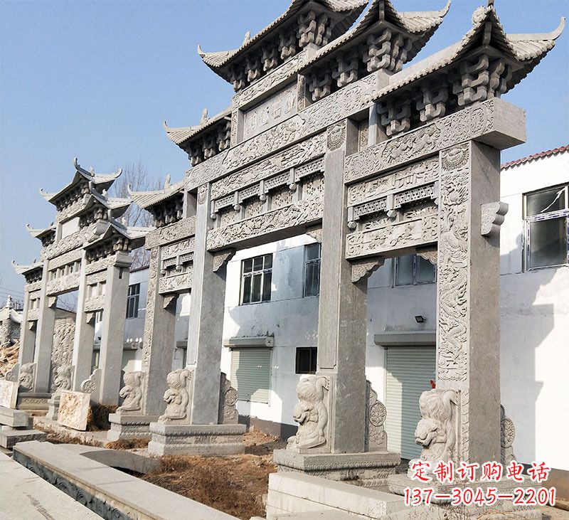 郴州大理石石雕牌坊雕塑定制