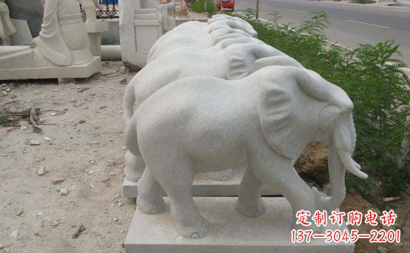 郴州大理石小象公园动物石雕