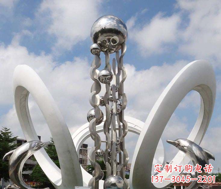 郴州精致不锈钢海豚雕塑