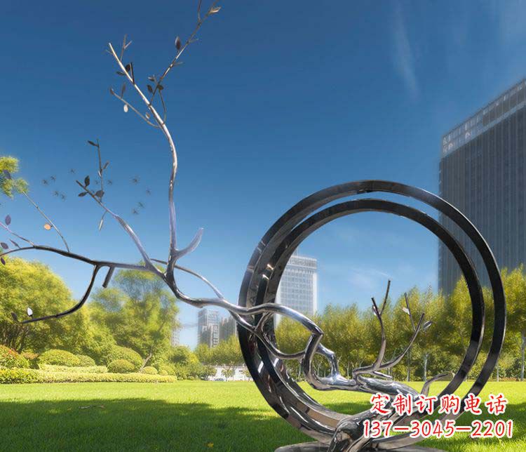 郴州超大不锈钢环形景观雕塑