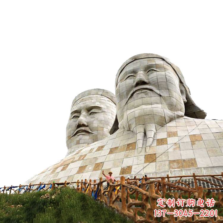 郴州大型成吉思汗石雕头像景观雕塑-景区景点历史名人景观雕像