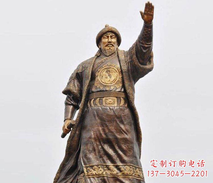 郴州传承历史的风采成吉思汗铜雕