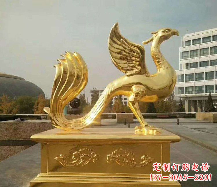 郴州大型凤凰动物铜雕塑