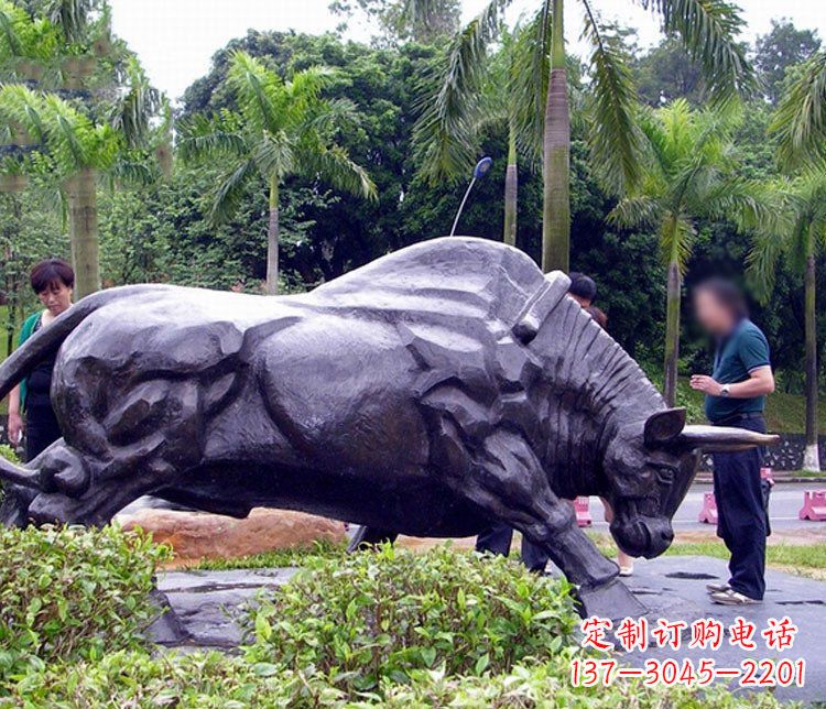 郴州大型公园动物牛铜雕塑
