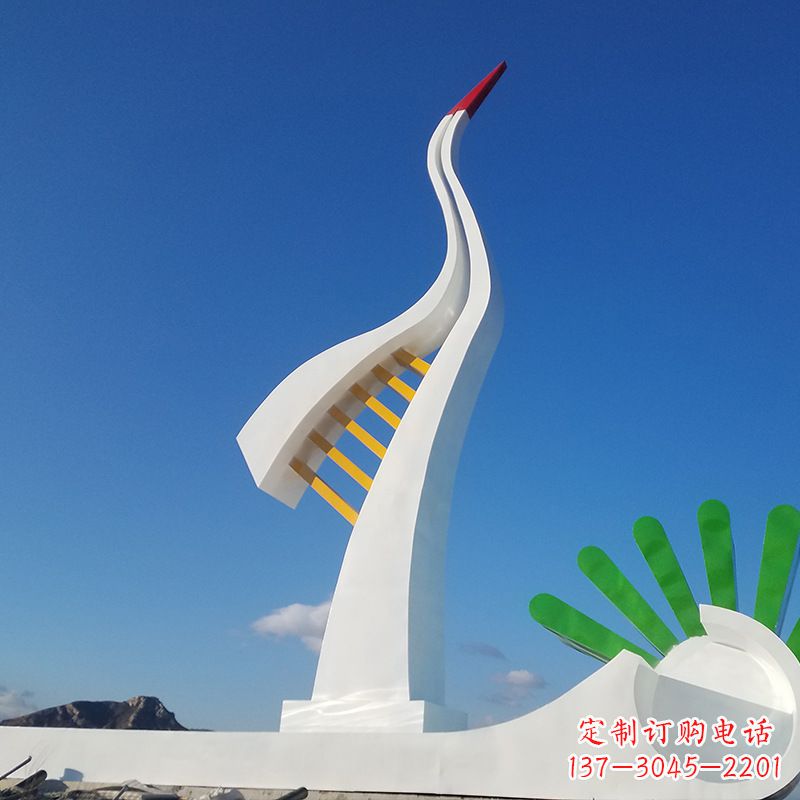 郴州丹顶鹤的雕塑抽象