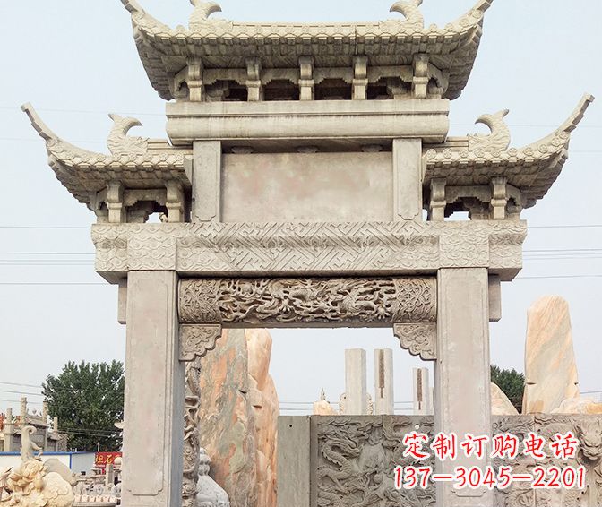 郴州单门大理石牌坊石雕