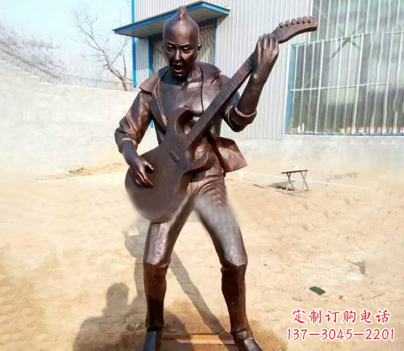 郴州精致细腻的铜吉他雕塑