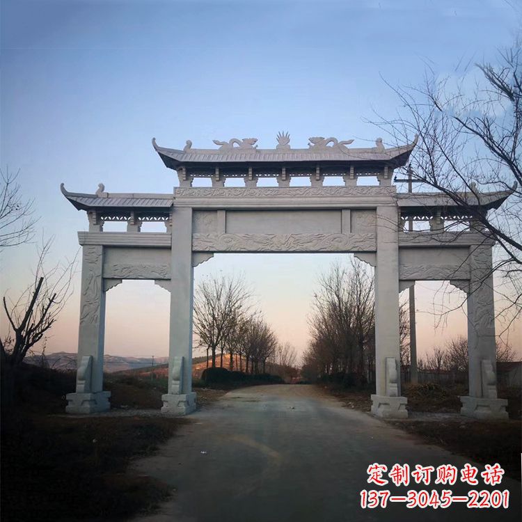 郴州品质卓越的道路三门石牌坊雕塑