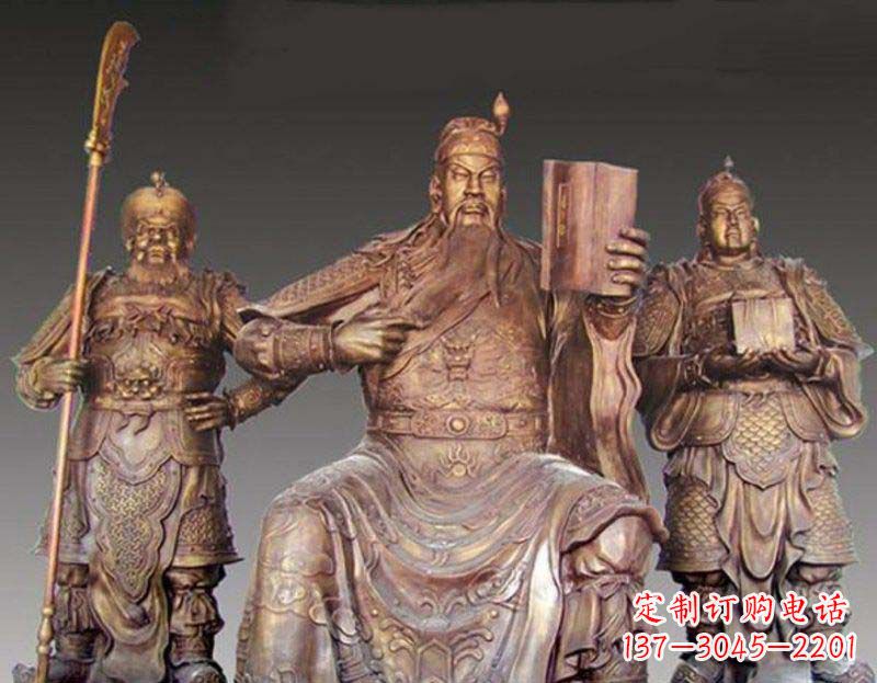 郴州中领雕塑艺术以关公武财神铜雕塑荣耀家中