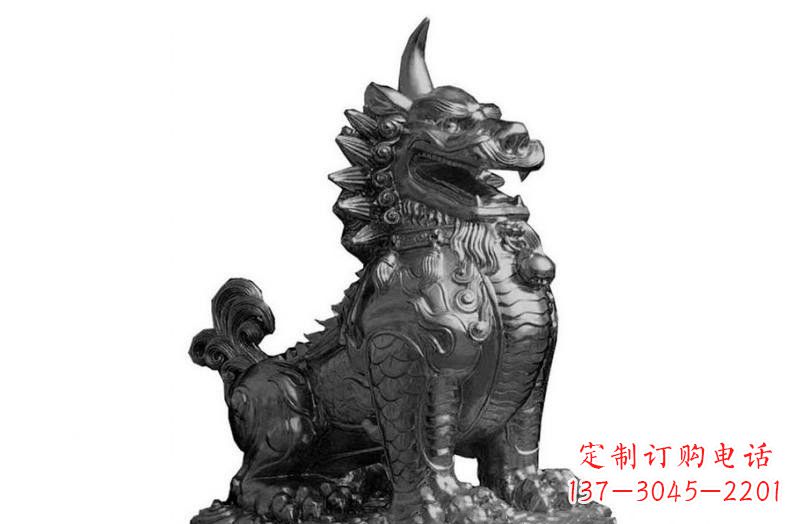 郴州独角兽铜雕塑,精美细腻传统工艺