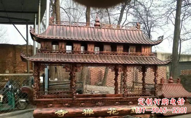 郴州方形寺庙香炉铜雕