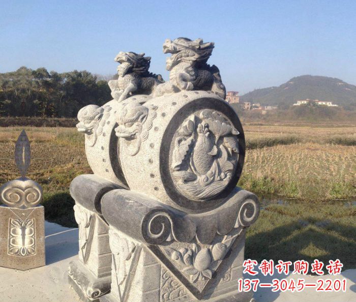 郴州仿古抱鼓石门墩雕塑