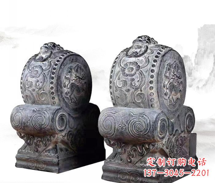 郴州仿古抱鼓石门墩雕塑