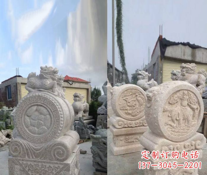 郴州仿古抱鼓石门墩雕塑