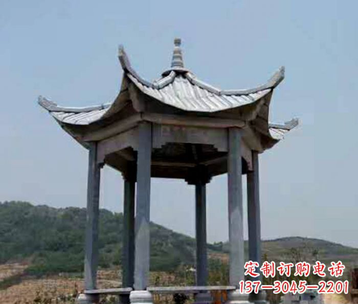 郴州仿古六角凉亭石雕 (5)