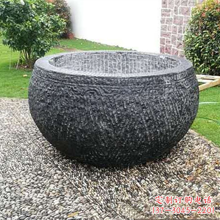 郴州仿古石雕水缸,精雕细琢别具一格