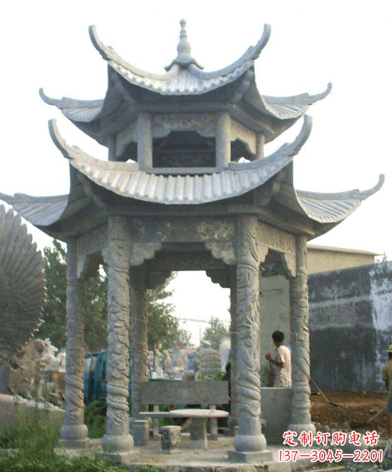 郴州传统工艺石雕凉亭,精美细致,给你温馨家园