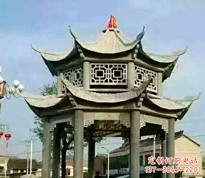 郴州仿古石凉亭石雕 (2)